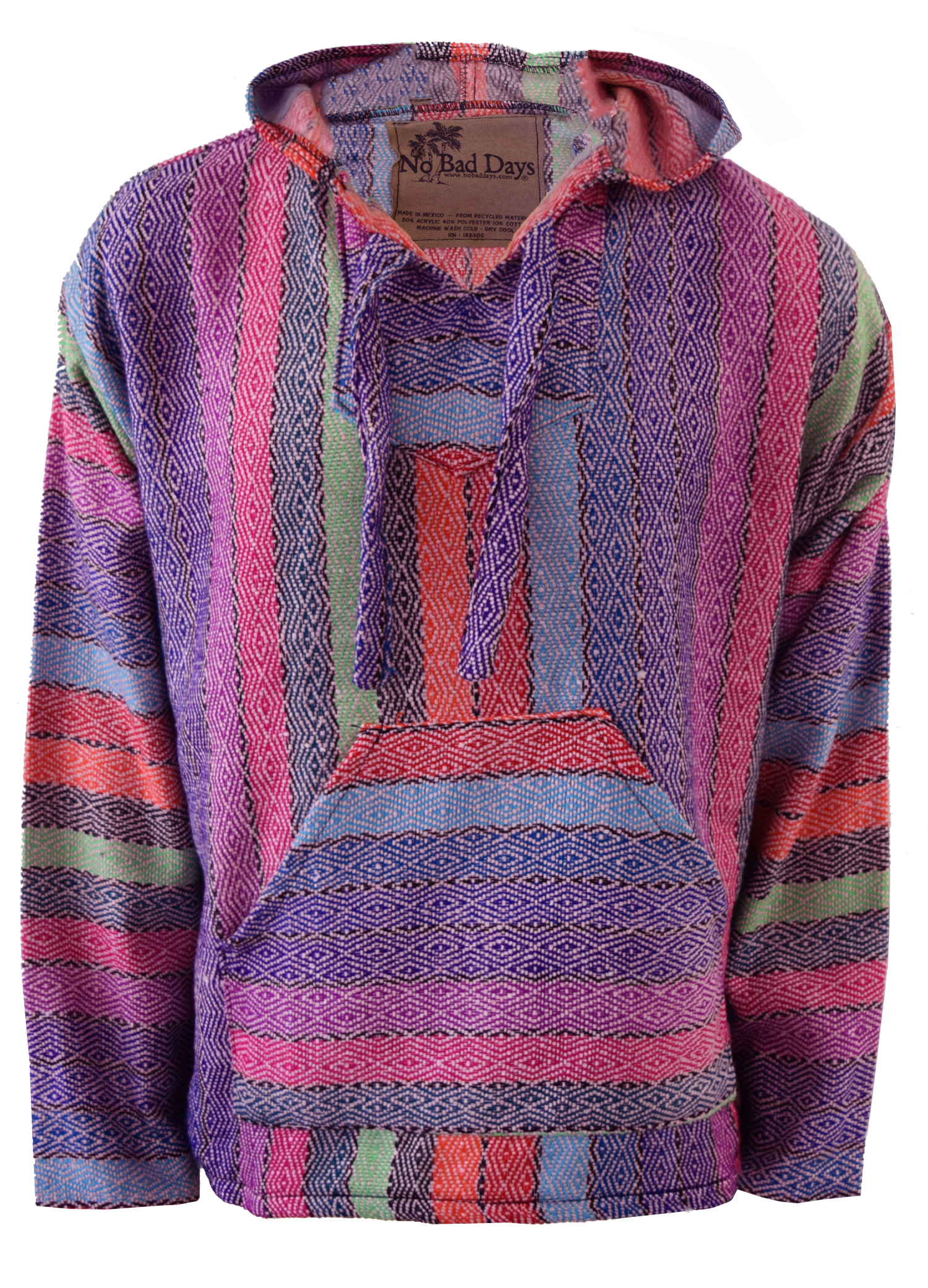 No Bad Days No Bad Days Baja Hoodie Rose Rainbow Diamond